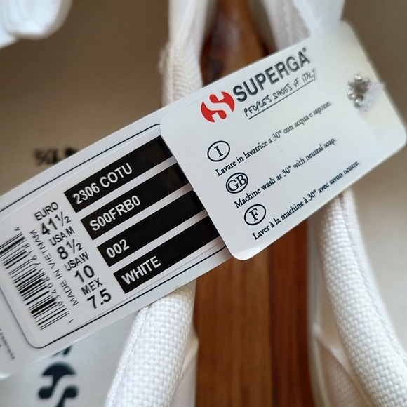 Superga 2306 Cotu Sneakers Slip On White Canvas Fabric Logo Platform 10 - Picture 15 of 16